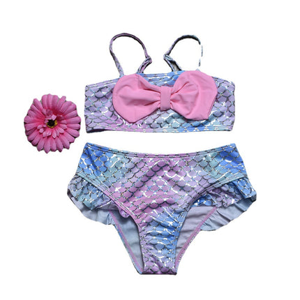 Wholesale Children's Two-Piece Swimsuit Girls Bikini Bow Ruffles