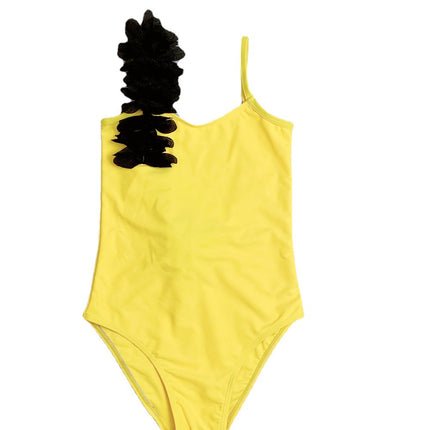 Wholesale Kids One Piece Swimsuit Solid Color Backless Swimsuit