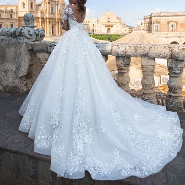 Wholesale Bride Plus Size Slim Fit Backless Tutu Skirt Trailing Tail Wedding Dress