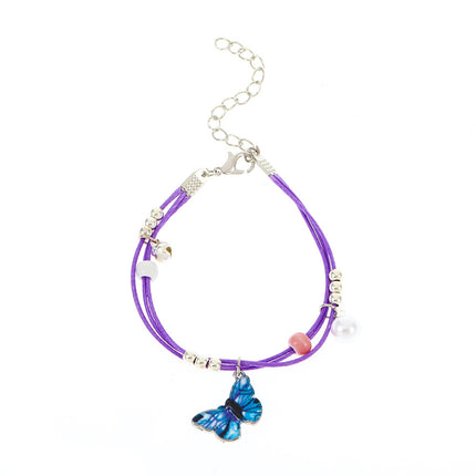 Wholesale Blue Butterfly Bracelet Fashion Braided Butterfly Bracelet
