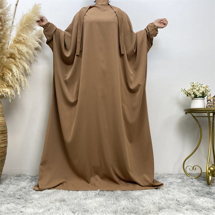 Wholesale Middle East Dubai Women's Solid Color Muslim Dress