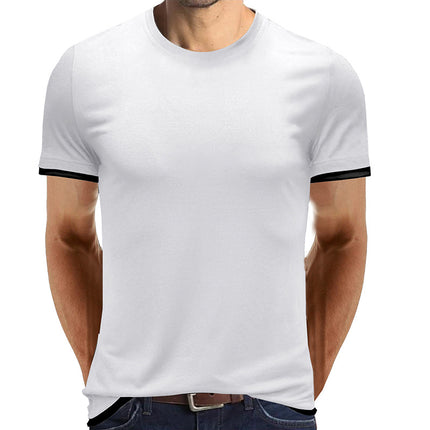 Wholesale Men's Summer Tops Casual Sports Short Sleeve T-Shirt