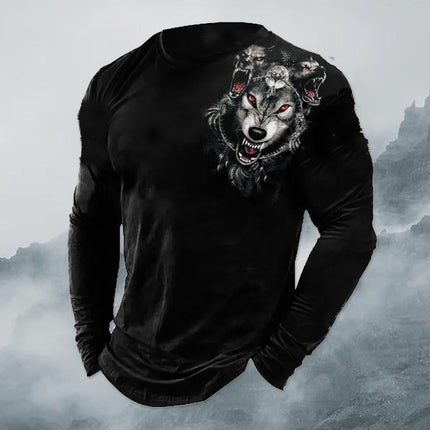 Wholesale Men's Summer Casual Printing Round Neck Long Sleeve T-Shirt