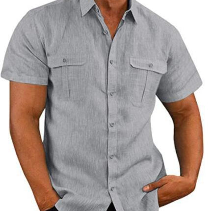 Wholesale Men's Summer Two Pocket Casual Short Sleeve Shirt
