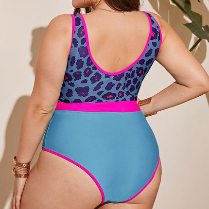 Ladies Size Solid Color One Piece Backless Swimsuit