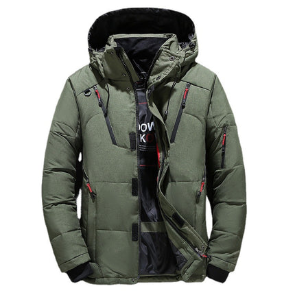 Wholesale Men's Casual Detachable Hood Thick Zipper Winter Down Jacket