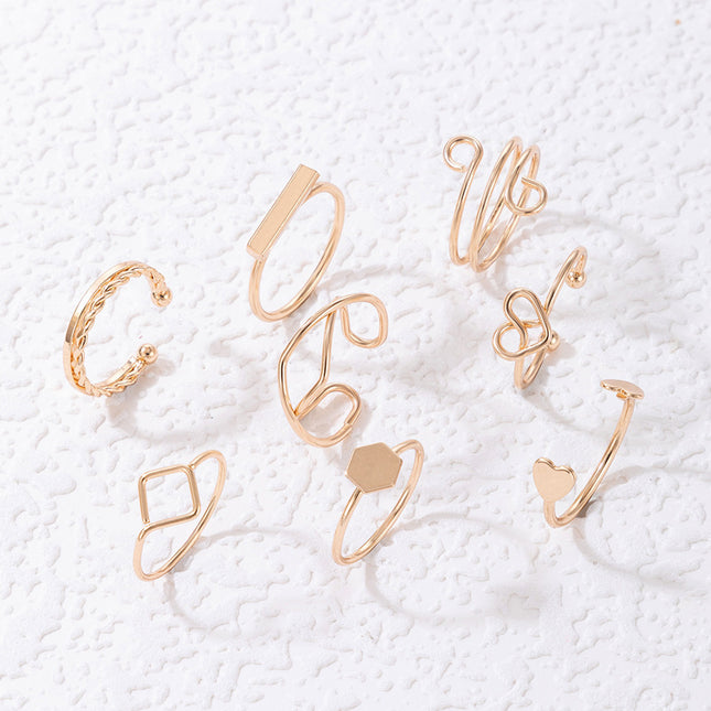 Heart Opening Eight-Piece Ring Set