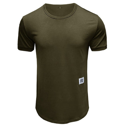 Wholesale Men's Summer Sports Solid Color Loose Short Sleeve T-Shirt