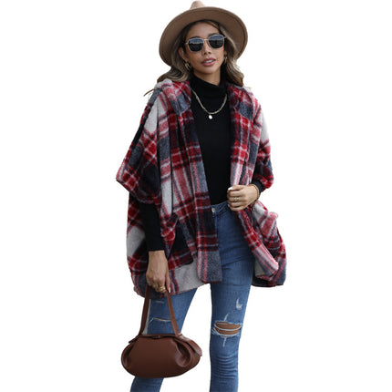 Wholesale Women's Hooded Half Sleeve Loose Buttonless Jacket
