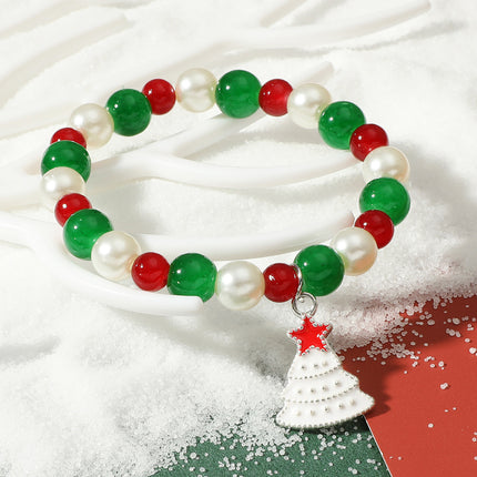 Christmas Handmade Beaded Bracelet Cartoon Oil Drip Green Bracelet