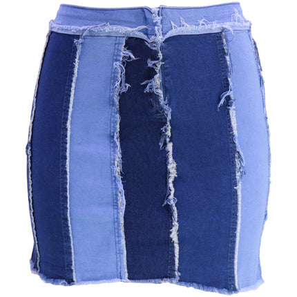 Wholesale Women's Sexy Elastic Denim Short High Waist Bag Hip Skirt
