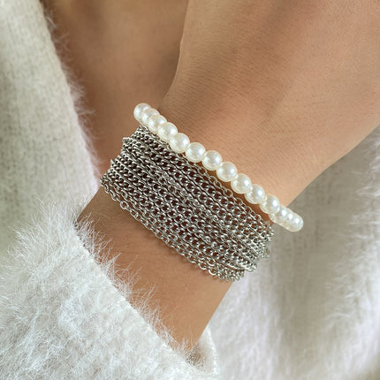 Wholesale Imitation Pearl Beaded Multilayer Bracelet