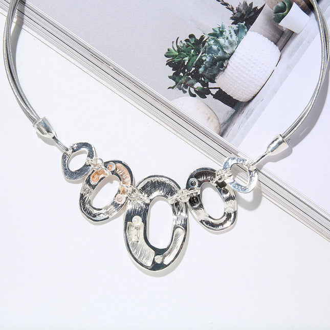 Ovale geometrische Metall-Mode-einfache übertriebene Halskette