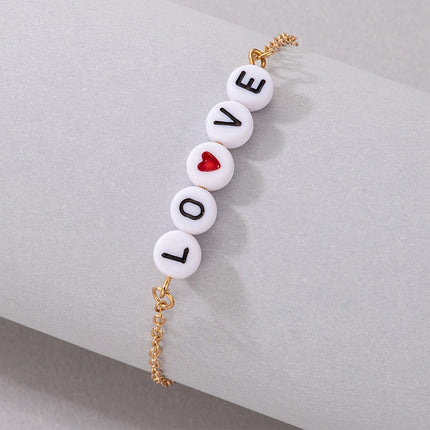 Love Drip Oil Beaded Simple DIY Handmade Bracelet