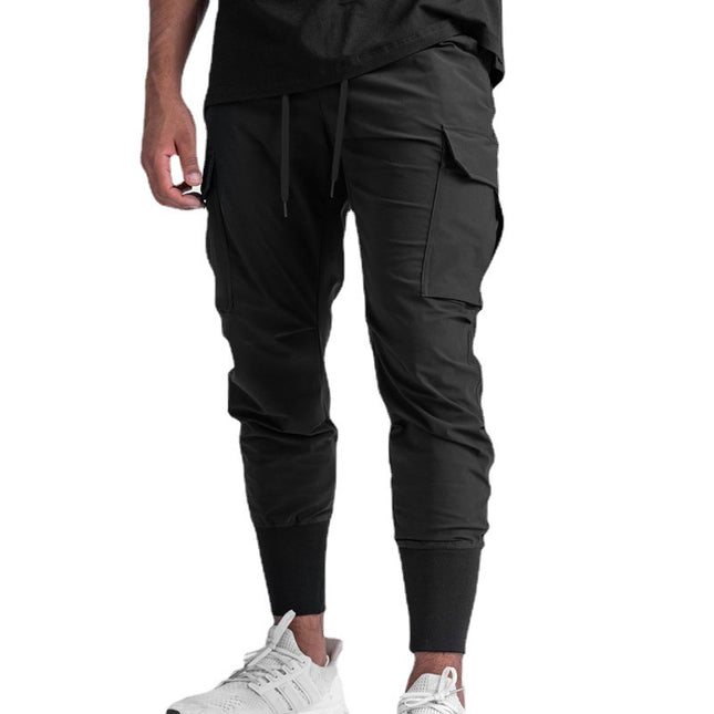 Pantalones multibolsillos de secado rápido de tubo casual para hombres de primavera otoño