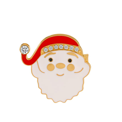 Christmas Brooch Cartoon Oil Drip Snowman Bell Corsage Badge