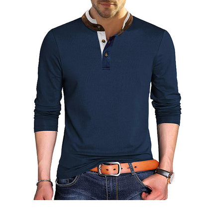 Wholesale Men's Autumn Winter Casual Long Sleeve Polo Shirt