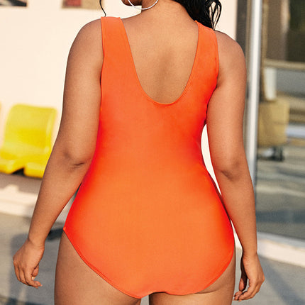 Einteiliger Damen-Badeanzug in Übergröße, einfarbig, sexy Bikini