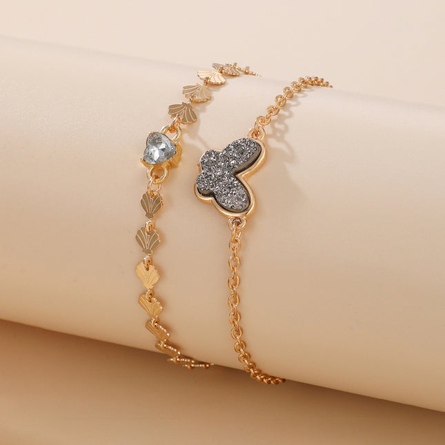 Glitter Butterfly Chain Multilayer Bracelet