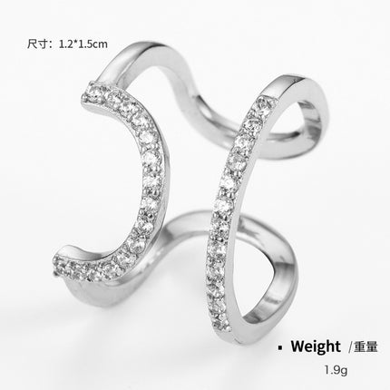 Fashion Gold Plated Copper Zirconia Fingertip Ring