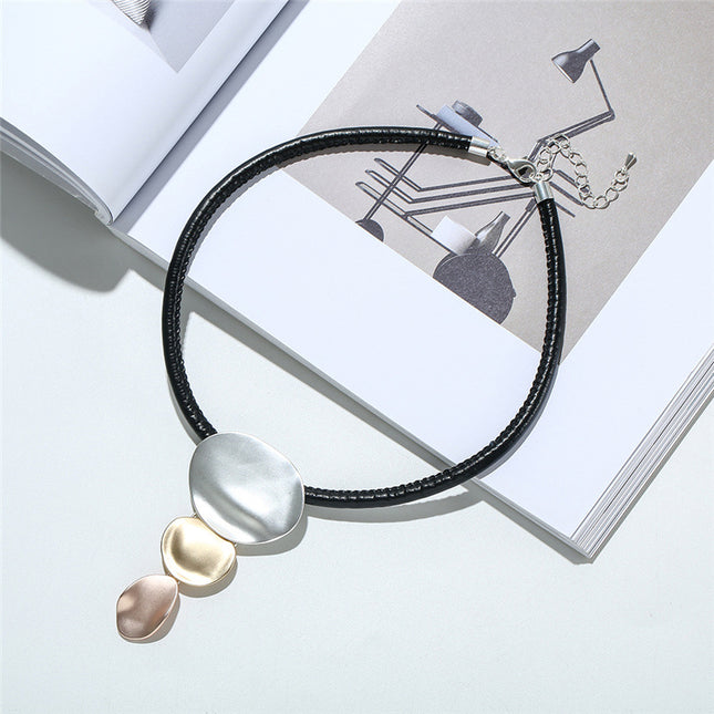 Wholesale Women's Creative Circle Stacked Alloy Necklace