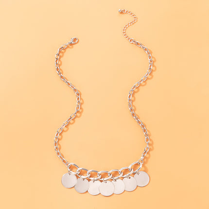 Disc Embellished Single Layer Necklace