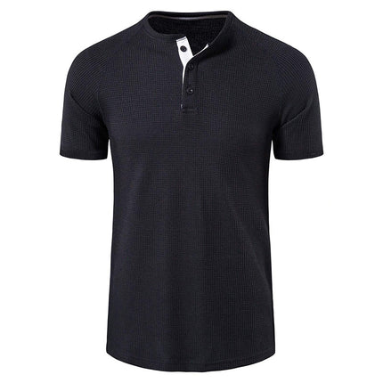 Wholesale Men's Plus Size Summer Waffle Short Sleeve T-Shirt