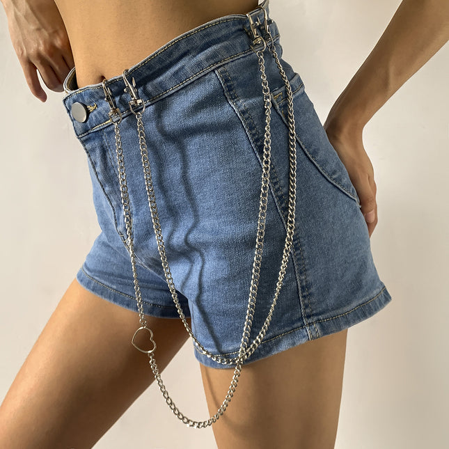 Metallkette Jeanskette Taille Pfirsichherzförmige Taillenkette