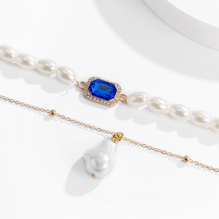 Großhandel barocke Perlenkette Strass Halskette