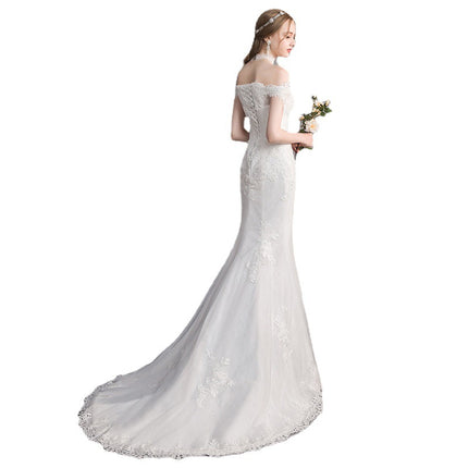 Wholesale Bridal Strapless French Slim Mermaid Light Wedding Dress