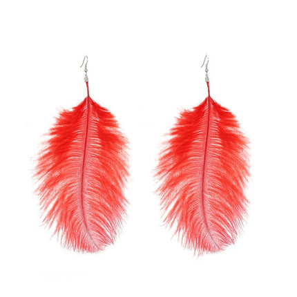 Exaggerated Feather Earrings Fashion Long Tassel Earrings