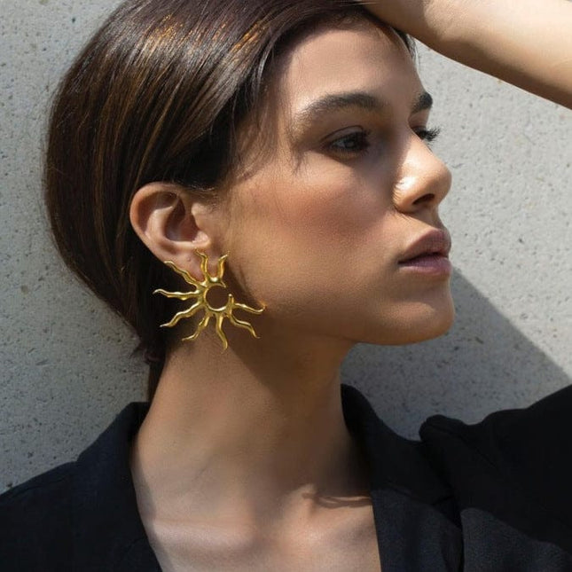 Sun Shape Fashion Ladies Earrings