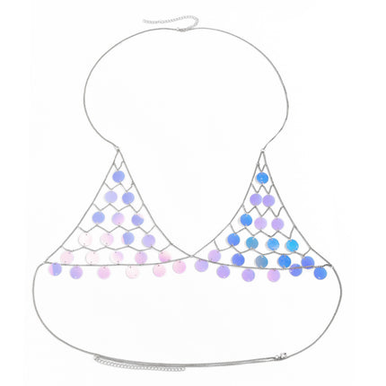Colorful Sequin Bra Body Chain Creative Tassel Clothing