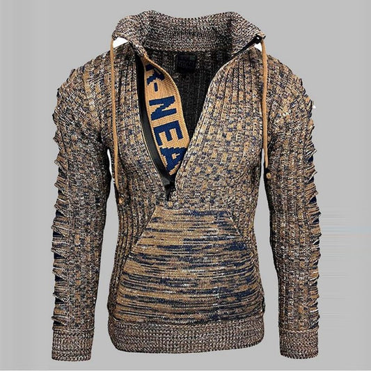 Wholesale Men's Autumn Winter Long Sleeve Stand Collar Pullover Sweater