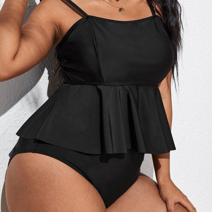 Wholesale Ladies Bikini Ruched Ruffle Oversized Two-piece Swimsuit