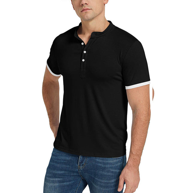 Men's Summer Short Sleeve Stand Collar T-Shirt