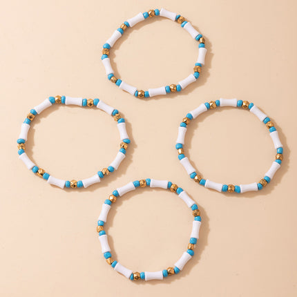 Wholesale Four Bamboo Beaded Geometric Minimalist Bracelets
