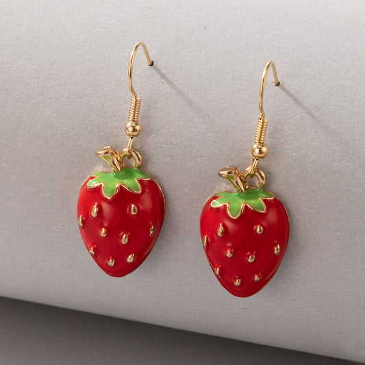 Cute and Funny Fruit Strawberry Vegetable Carrot Earrings