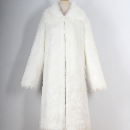 Wholesale Women's Long Lapel Long Hair Faux Fur Coat Jacket