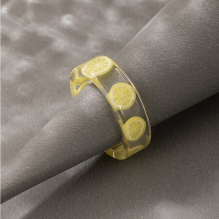 Resin Fruit Ring Acrylic DIY Handmade Jewelry Accessories