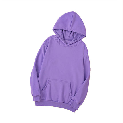 Solid Color Hooded Pocket Loose Casual Thin Hoodie