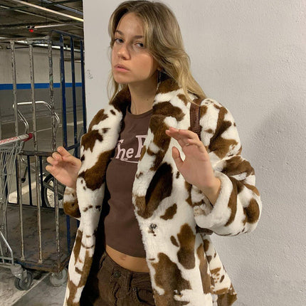 Wholesale Women's Fashion Mid Length Imitation Rabbit Fur Coat