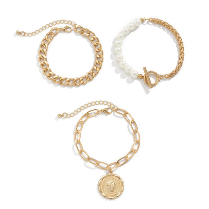 Mode Nachahmung Perlenkette Blume Platte Porträt Tag Armband