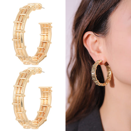 Wholesale Metal Gold Plated Ear Ambient Geometric Earrings