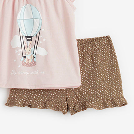 Wholesale Girls Summer Cute Knitted Cotton Vest Shorts Set