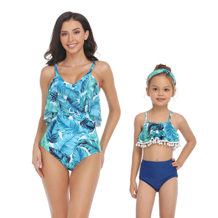 Wholesale Mother-Daughter Parent-child Mesh Two-piece Swimsuit