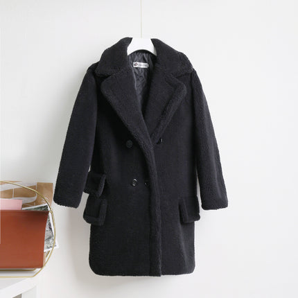 Wholesale Ladies Winter Fashion Mid Length Grain Fleece Coat