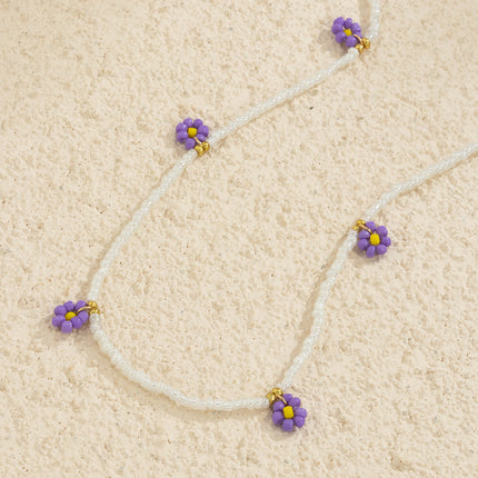 Flower Waist Chain Colorful Rice Bead Braided Body Chain