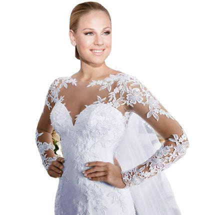 Wholesale Bridal Fall Winter Long Sleeve Slim Mermaid Tail Wedding Dress