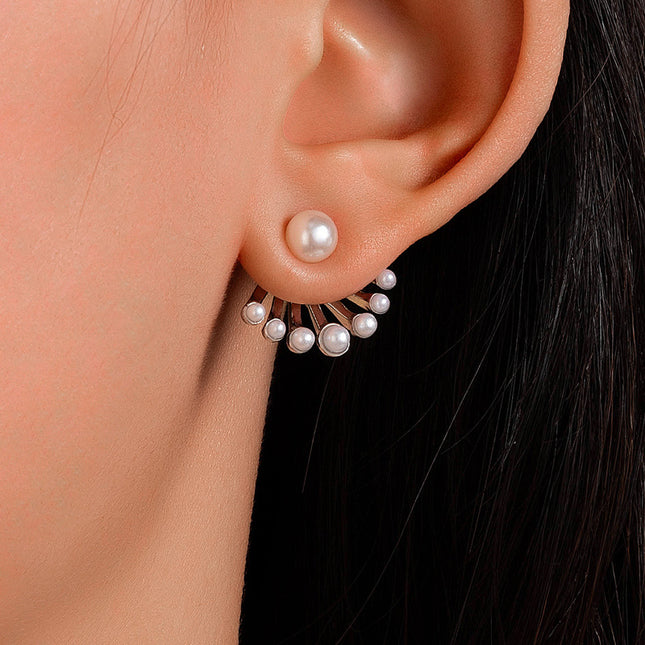 Simple Pearl Flower Earrings